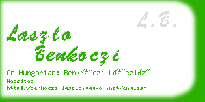 laszlo benkoczi business card